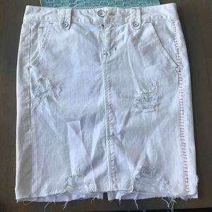 A white jean skirt